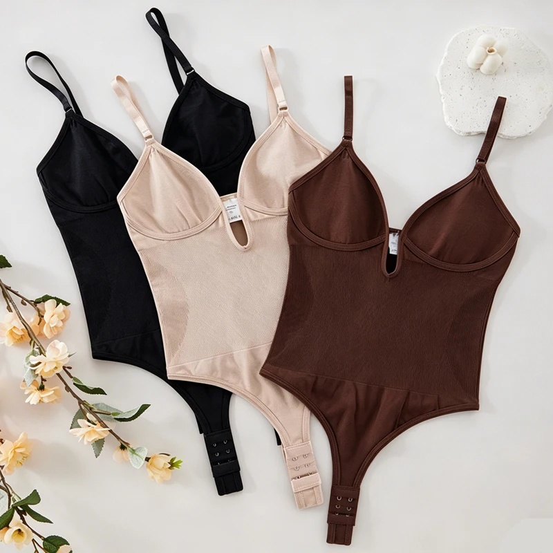 Seamless Underwear Women - Women's Backless Bodysuit Shapewear Deep V