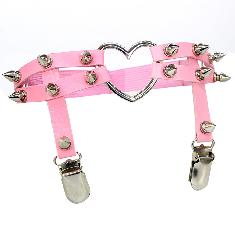 1Pcs Women Punk Goth Heart PU  - đánh giá và giá Garter Belt Set