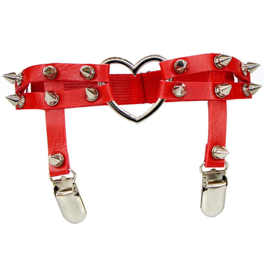1Pcs Women Punk Goth Heart PU  - đánh giá và giá Garter Belt Set