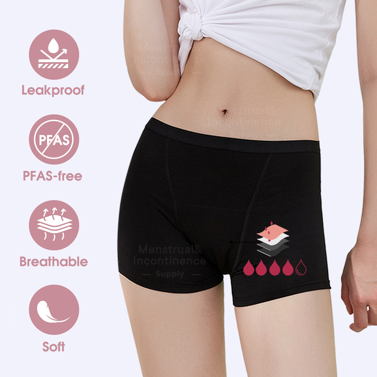 Bamboo Fiber Period Underwear  - đánh giá và giá Boyshort Underwear